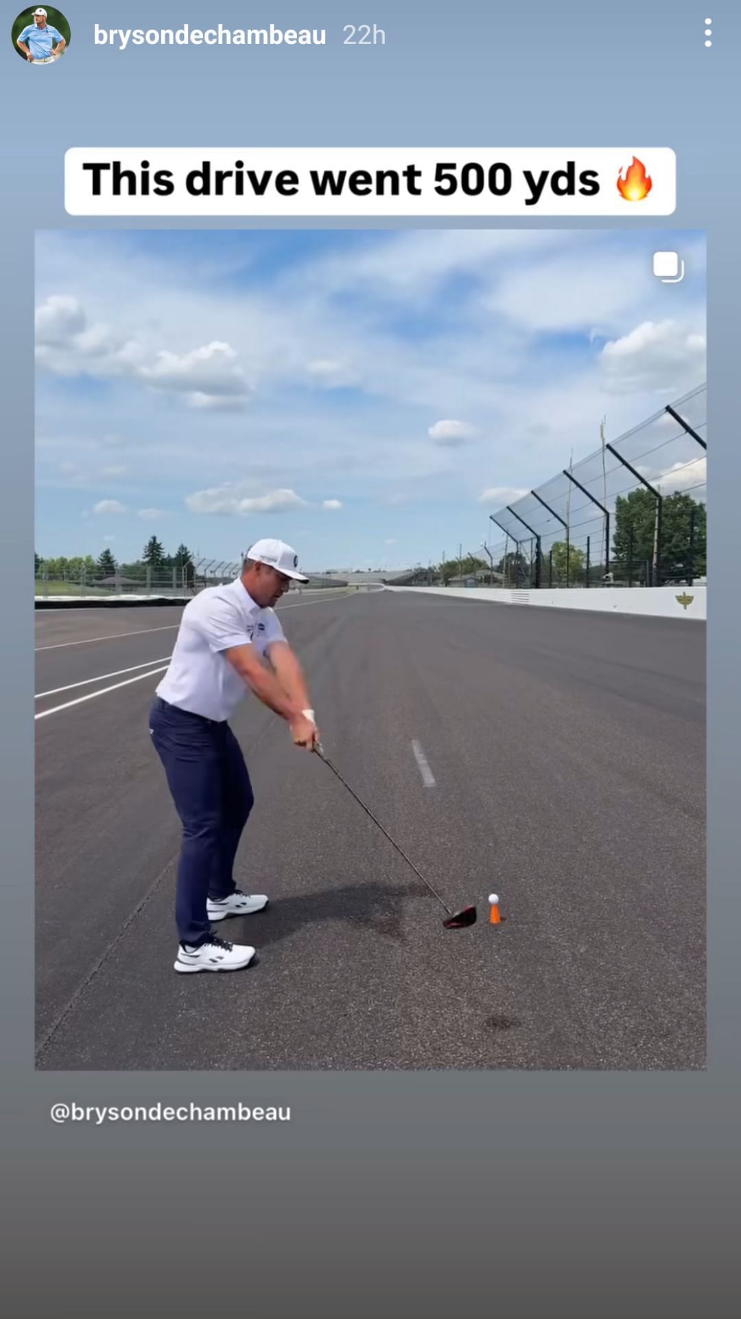 Bryson DeChambeau's Instagram story - Source - via @brysondechambeau on Instagram
